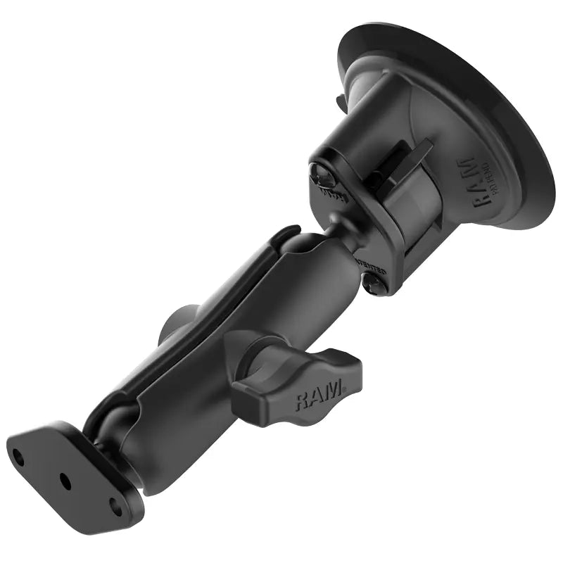 RAM-B-166U  RAM® Twist-Lock™ Suction Cup Double Ball Mount -Medium Arm